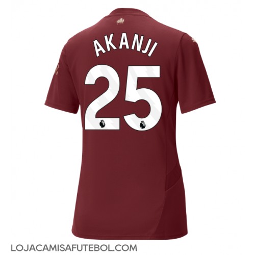 Camisa de Futebol Manchester City Manuel Akanji #25 Equipamento Alternativo Mulheres 2024-25 Manga Curta